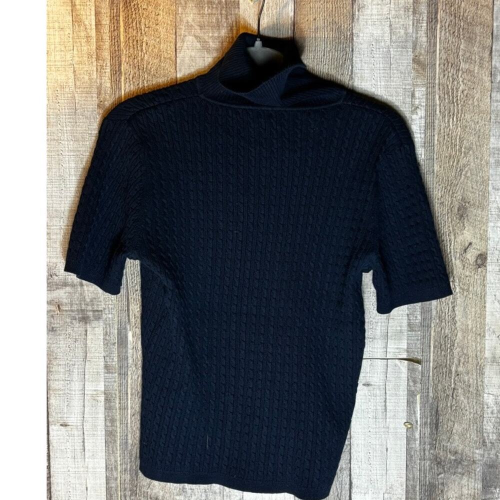 Pendleton Cable Knit Blue Turtleneck Sweater Size… - image 1